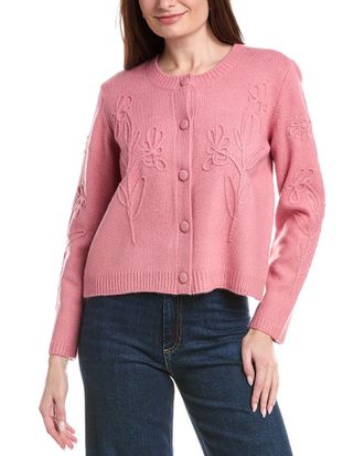 CeCe by Cynthia Steffe Cece Knit Flower Cardigan