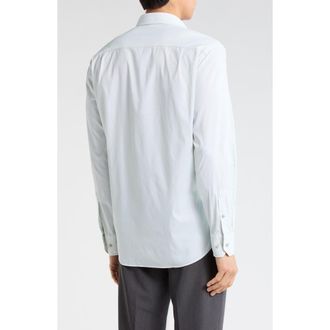 David Donahue Micro Print Performance Sport Shirt in White Multi at Nordstrom Rack, Size Xx-Large
