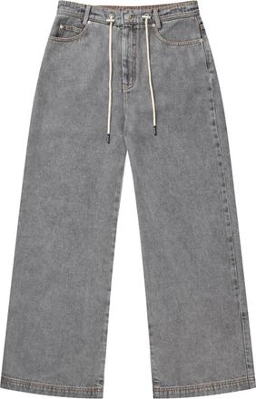 Munthe Elegante Jeans met Strikkoord Grijs - Dames - Regular Fit Jeans - Grijs - S - Jeans
