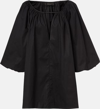 Adriana Degreas Puff-sleeve cotton-blend minidress