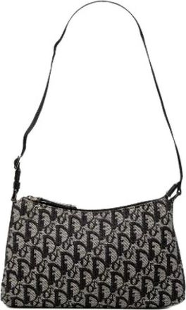 Dior Pre-owned Shoulder Bags, female, Black, Size: ONE SIZE Pre-owned Canvas Shoulder Bag