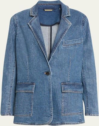 Kobi Halperin Kiera Embellished Denim Blazer Jacket