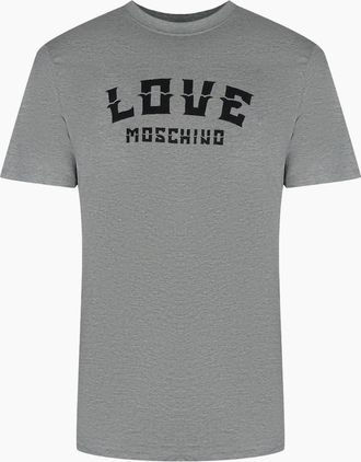 Love Moschino Mens Love Moschino Bold Logo Grey T-Shirt - Size: 40