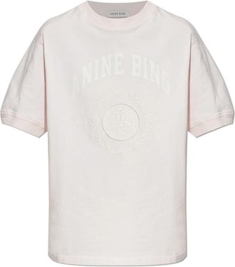 Anine Bing Jaylin T-Shirt - Dames - T-shirts - Roze - M - Katoen - Tops