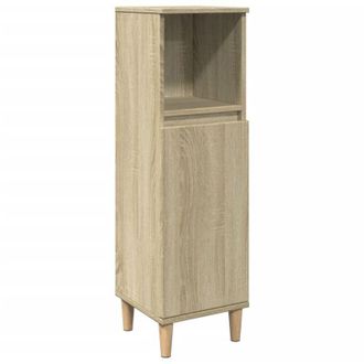 vidaXL Bathroom Cabinet Sonoma Oak 30x30x100 cm Engineered Wood Vidaxl