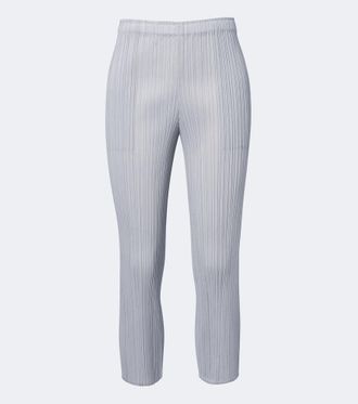 Pleats Please Issey Miyake Pantalones slim cropped Basics plisados