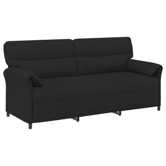 vidaXL Sof&aacute; De 3 Plazas Negro 198 X 83 X 95 Cm Tela Vidaxl