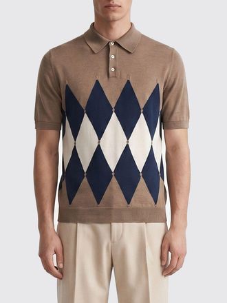 Ballantyne Polo in cotone e lino a rombi