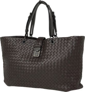 Bottega Veneta Brown Leather Handbag Tote Bag (Pre-Owned)