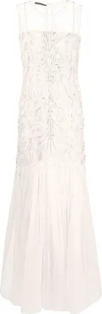 Alberta Ferretti sheer-panel evening gown - women - Polyamide/Silk/glass/Polyester/Acetate/Silk/Spandex/Elastane - 40 - Neutrals