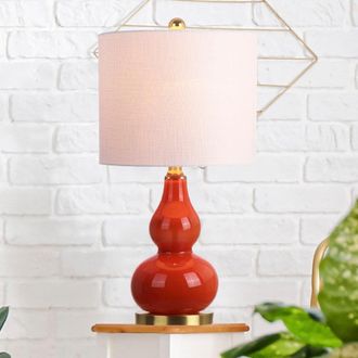 Jonathan Y Designs Anya 20.5 in. Mini Glass LED Table Lamp