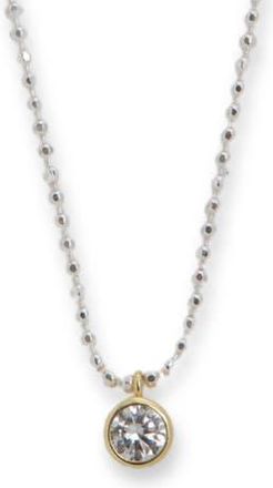 Argento Vivo Two-Tone Cubic Zirconia Pendant Necklace in Gold/Silver at Nordstrom Rack