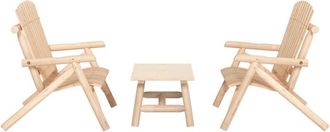 vidaXL 3 Piece Garden Lounge Set Solid Wood Spruce Vidaxl