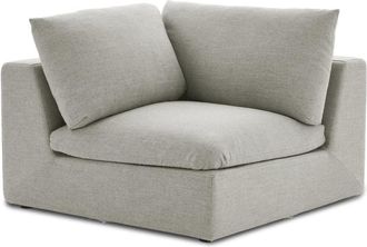 Castlery Gray Corner Sofa Dawson by Castlery, Grey, Feather-Filled Cushions