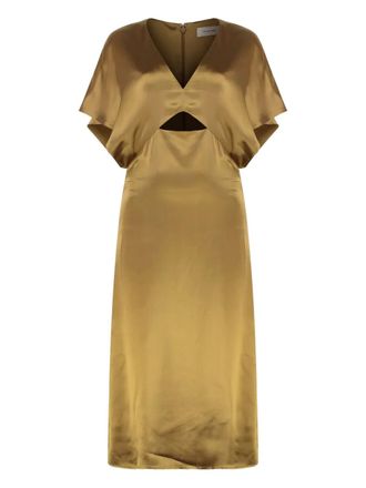Yves Salomon cut-out midi dress - Yellow