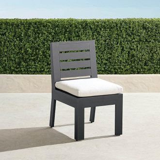 Frontgate Set of 2 St. Kitts Dining Side Chair in Matte Black Aluminum - Frontgate