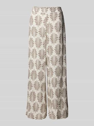 Apricot Wide Leg Stoffhose aus Viskose-Leinen-Mix in Taupe, Gr&ouml;&szlig;e XL