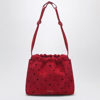 Manu Atelier Romy Perforated Red Suede Pouch