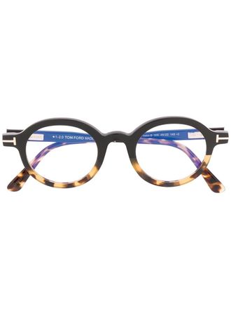 Tom Ford Eyewear round-frame glasses - unisex - Acetate - 45 - Black