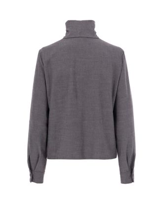 Patrizia Pepe Lyocell Balloon Sleeve Blouse - Grey