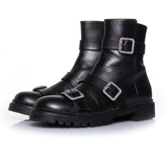 Jimmy Choo London Hank flat jewel buckle ankle boots