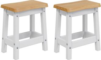 vidaXL Taburete De Bar Ekai 2 Uds. Blanco 40 X 29 X 45,5 Cm Vidaxl