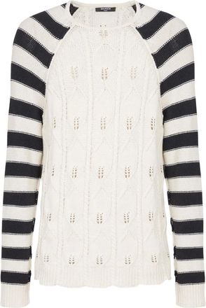 Balmain Maglione a lavorazione intrecciata - Bianco
