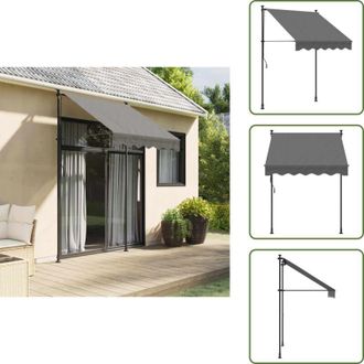 vidaXL The Living Store Tenda da Sole Retrattile Antracite 150x150 cm Tessuto e Acciaio - Tenda retrattile