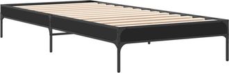 vidaXL Estructura de cama madera de ingeniería y metal negra 90x190 cm Vidaxl