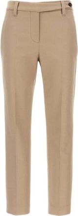 Brunello Cucinelli Broeken, Dames, Beige, M, Katoen, Monile Katoenen Broek