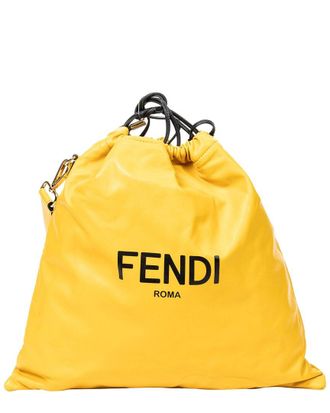 Fendi Yellow Calfskin Leather Drawstring Shoulder Bag, Never Carried (Authentic Pre-Loved)