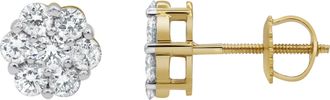 LuvMyJewelry Meadow 0.75 Ct TW Lab Grown Diamond Cluster Studs 14K Gold Earrings