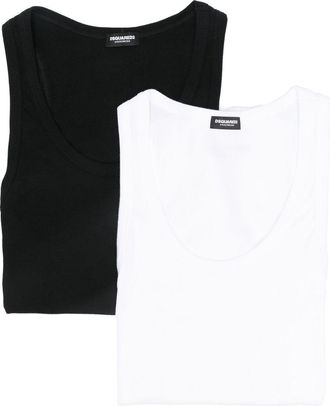 Dsquared2 Set di 2 canotte in cotone - Nero