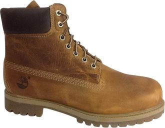 Timberland Leren Enkellaarsjes - Heren - Veterlaarzen - Bruin - 41 EU - Leer - Schoenen