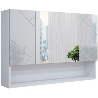 Vicco Specchio contenitore bagno Irma, Bianco lucido, 80.1 x 55 cm