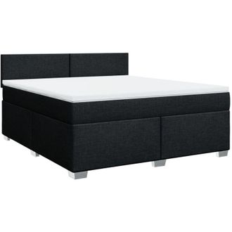 vidaXL Vidaxl - Cama Box Spring Con Colch&oacute;n Tela Negro 180x200 Cm
