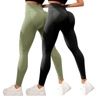 Generic 2 PCS Anti Cellulite Leggings for Women UK Cellumove 3D Compression Leggings Tummy Control High Waist Push Up Yoga Trousers Opaque Figure Sculpting Bo