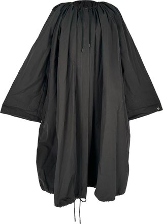 Toteme Parachute Gathered Coat in Black Cotton