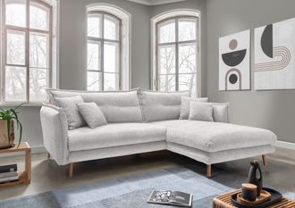 Inosign Ecksofa »Lazio modern und bequem, schmale Armlehnen, tolle Detailverarbeitung« zwei verschiedene Fussfarben wählbar