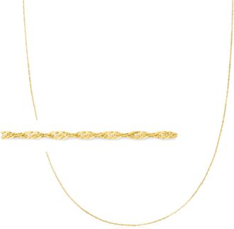 Ross-Simons 1mm 14kt Yellow Gold Singapore-Chain Necklace
