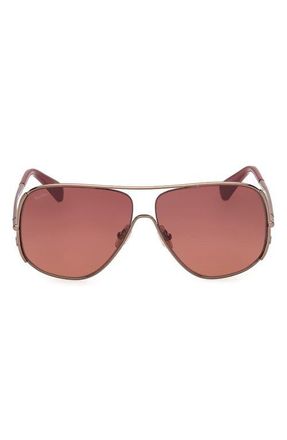 Max Mara 60mm Pilot Sunglasses in Copper /Wine /Gradient Opium at Nordstrom