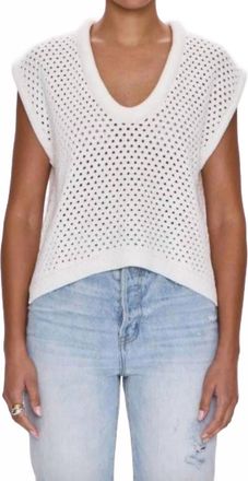 Pistola Denim Womens Beck Open Knit Cropped Sweater In White