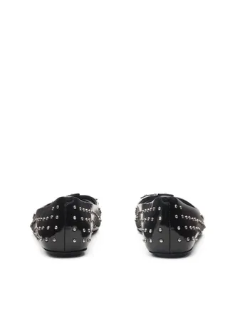 Marc Jacobs Womens The Glam Studs Kat Ballet Flats Black Shoes >
