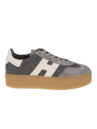 Hogan Cool Grey Suede Calf Leather Sneakers