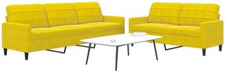 vidaXL Juego De Sof&aacute;s Con Cojines 2 Piezas Terciopelo Amarillo Vidaxl