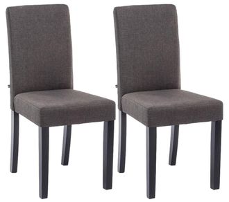 Clp Clp - Juego De 2 Sillas De Comedor Ina De Tela Gris Oscuro Negro
