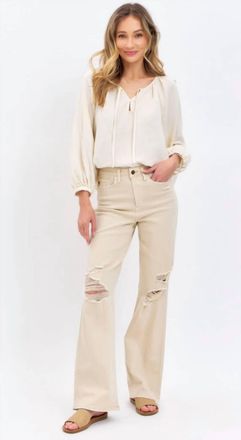 Judy Blue Garment Dyed 90s Straight Jean In Bone