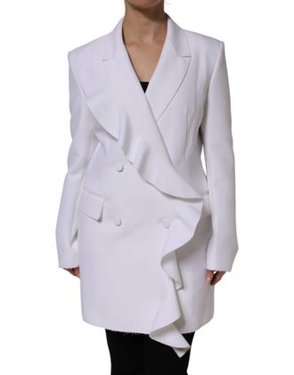 Msgm Polyester Long Sleeves Ruffled Wrap Womens Jacket