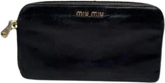 Miu Miu Pre-owned Leather Wallet - Dames - Vintage Accessoires - Zwart - ONE Size - Leer - Vintage