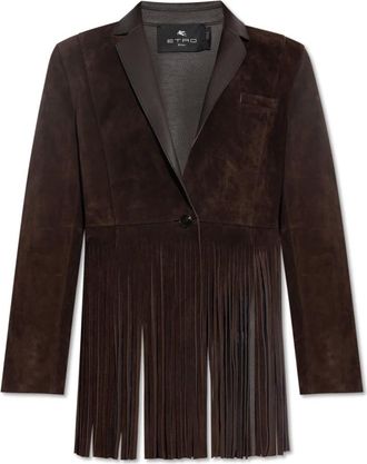 Etro Dames, Jassen, Bruin, Maat: XS Leer